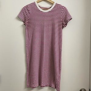 Lou&Grey Burgundy Striped Tshirt Dress (XS)